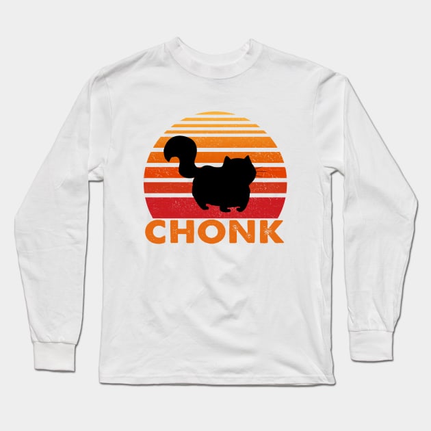 Chonk Funny Cat Long Sleeve T-Shirt by Nessanya